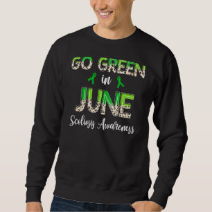 Leopard Go Green In June Scoliosis Awareness Sweatshirt