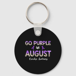 Leopard Go Purple in August Overdose Awareness Key Ring
