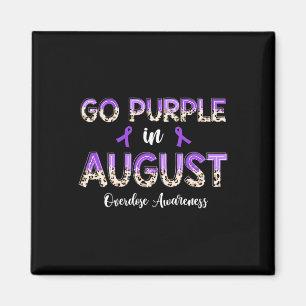 Leopard Go Purple in August Overdose Awareness Magnet