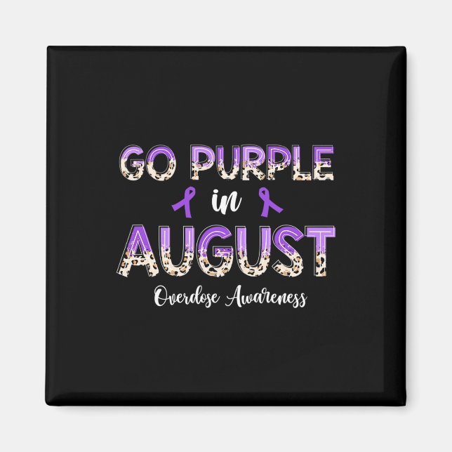 Leopard Go Purple in August Overdose Awareness  Magnet (Front)
