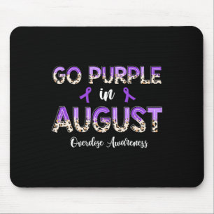 Leopard Go Purple in August Overdose Awareness Mouse Mat