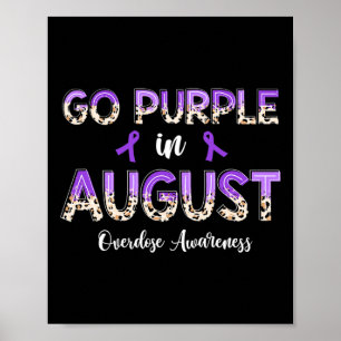 Leopard Go Purple in August Overdose Awareness Poster