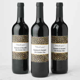 LEOPARD GOLD CUSTOM  WINE LABEL