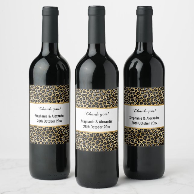 LEOPARD GOLD CUSTOM  WINE LABEL (Bottles)