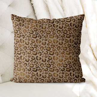 Leopard Gold Glitter Cushion