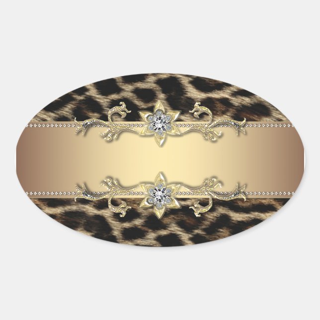 Leopard Gold Jewel Elegant Envelope Seal (Front)