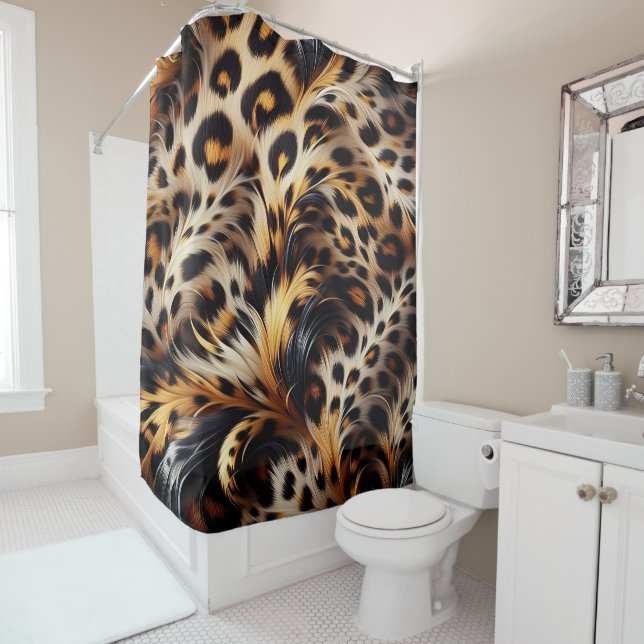 Leopard Grace: Add Wild Charm to Bedtime Shower Curtain (In Situ)