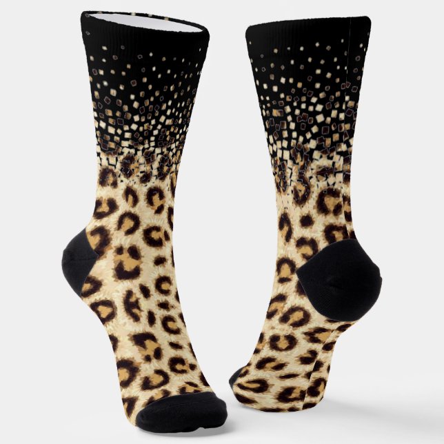 leopard granules socks (Angled)