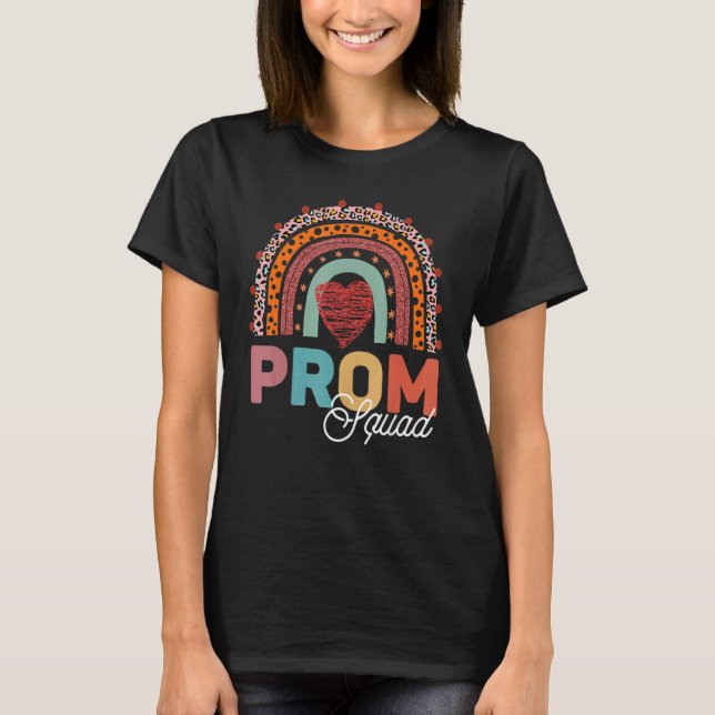 Leopard Graphic Prom Squad 2022 Senior Grad Gradua T-Shirt (Front)