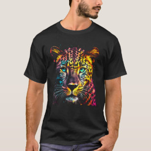 Leopard Green Eyes Artwork - Portrait Art Animal L T-Shirt
