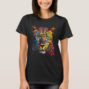 Leopard Green Eyes Artwork - Portrait Art Animal L T-Shirt