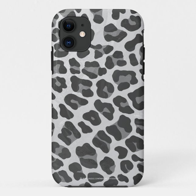 Leopard Grey and Light Grey Print Case-Mate iPhone Case (Back)