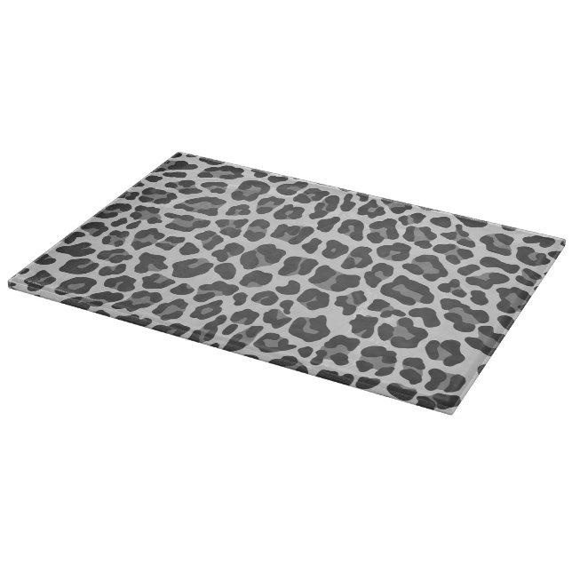 Leopard Grey and Light Grey Print Cutting Board (Corner)
