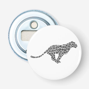 Leopard Grey and Light Grey Silhouette Bottle Opener