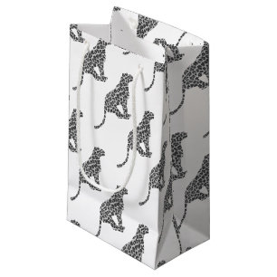 Leopard Grey and Light Grey Silhouette Small Gift Bag