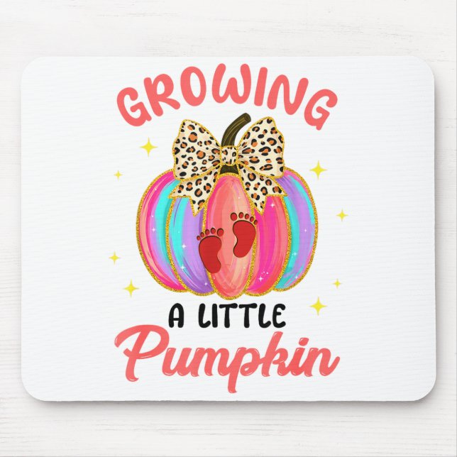Leopard Growing Little A Pumpkin Fall Vibes Thanks Mouse Mat (Front)