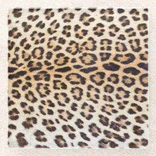 Leopard hair glass coaster