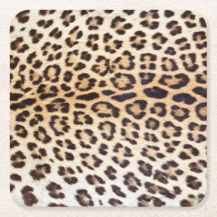Leopard hair square paper coaster