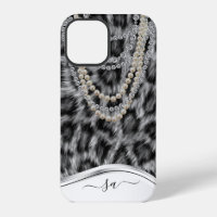 Leopard Handwritten Name Pearl Diamond Necklace C