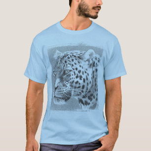 Leopard Head Modern Template Mens Light Blue T-Shirt