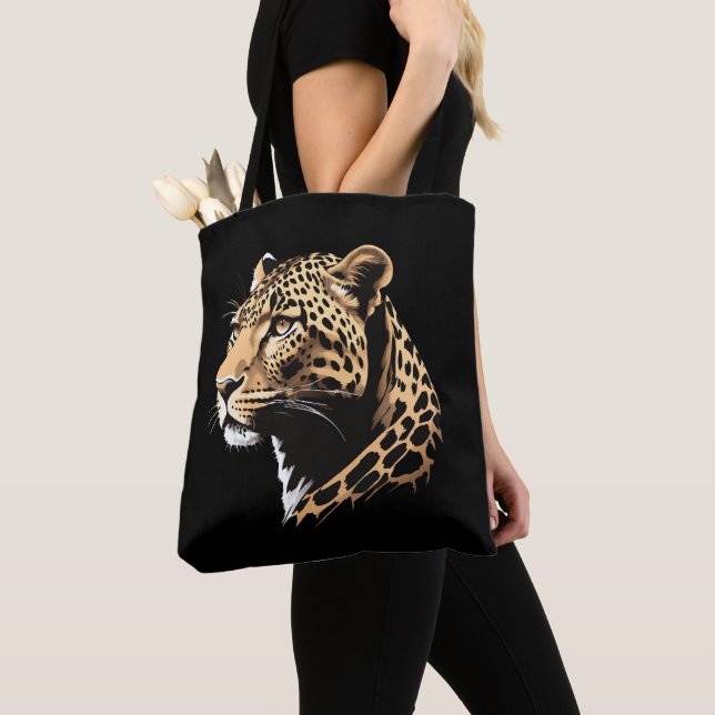 Leopard Head Tote Bag (Close Up)