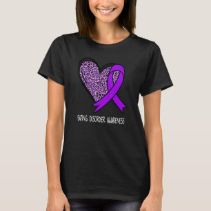 Leopard Heart Eating Disorder Awareness Purple Rib T-Shirt