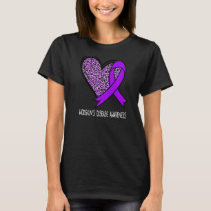 Leopard Heart Hodgkinu2019s Disease Awareness Purp T-Shirt