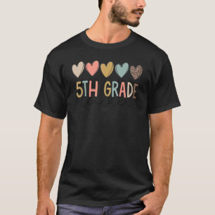 Leopard Heart Love 5th Grade Teacher Welcome Back T-Shirt