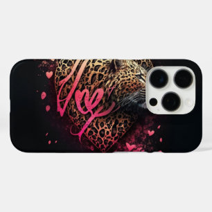 Leopard Heart Love Graffiti Art iPhone 16 Pro Case