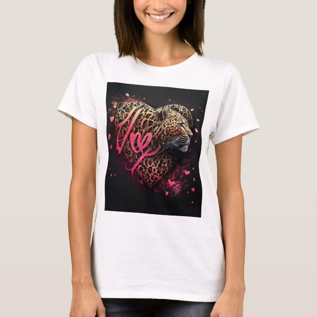 Leopard Heart Love Graffiti Art                    T-Shirt (Front)