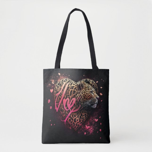 Leopard Heart Love Graffiti Art                    Tote Bag (Front)