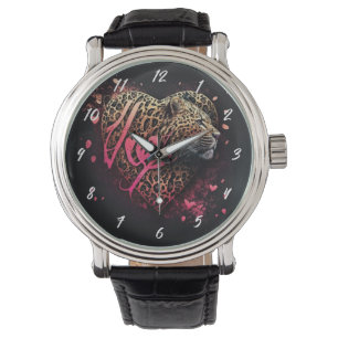 Leopard Heart Love Graffiti Art                    Watch