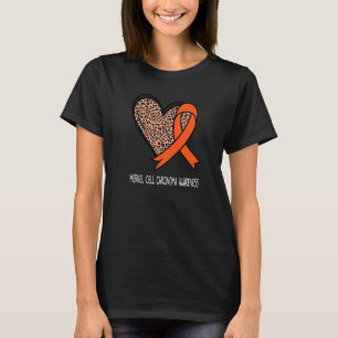 Leopard Heart Merkel Cell Carcinoma Awareness Oran T-Shirt
