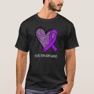 Leopard Heart Multiple System Atrophy Awareness Pu T-Shirt