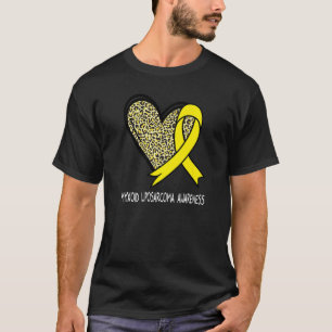 Leopard Heart Myxoid Liposarcoma Awareness Yellow  T-Shirt