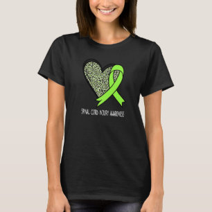 Leopard Heart Spinal Cord Injury Awareness Lime Gr T-Shirt