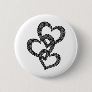Leopard Hearts 6 Cm Round Badge