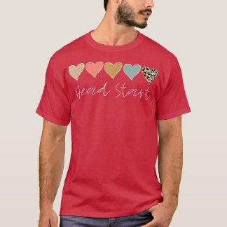 Leopard Hearts Teacher Student, Head Start  T-Shirt