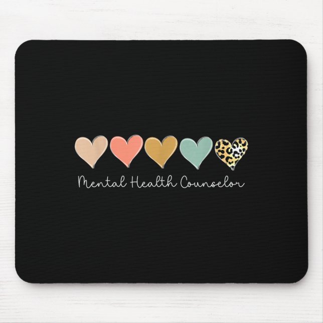 Leopard Hearts Valentine's Day For Mental Health C Mouse Mat (Front)