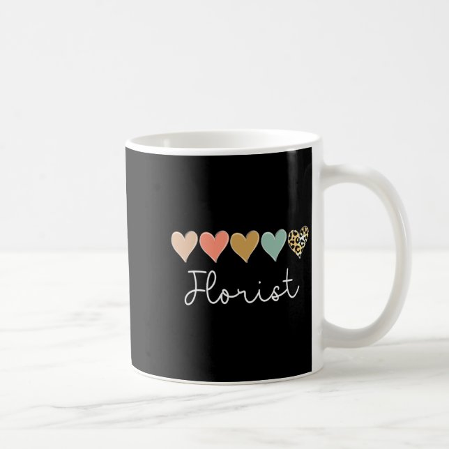 Leopard Hearts Valentines Day For Team Florist Va  Coffee Mug (Right)