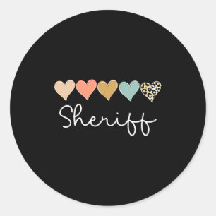Leopard Hearts Valentines Day For Team Sheriff Va  Classic Round Sticker