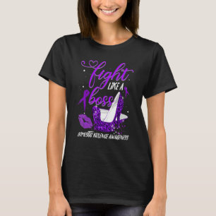Leopard Heels Fight Like A Boss Domestic Violence T-Shirt