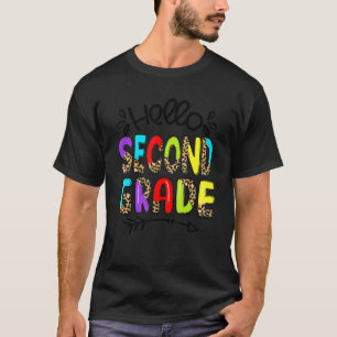 Leopard Hello Second 2nd Grade Teacher Back To Sch T-Shirt