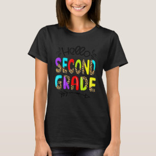 Leopard Hello Second 2nd Grade Teacher First Day O T-Shirt