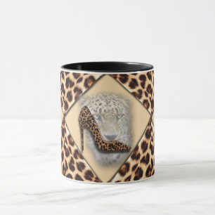 leopard High Heel & Face Design Mug