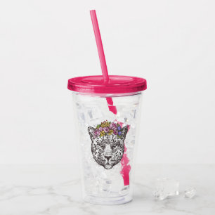 Leopard Hippie Chic Acrylic Tumbler