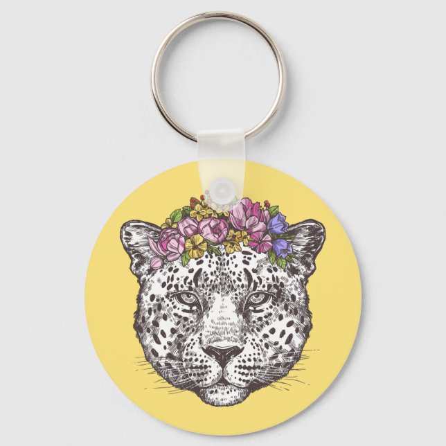 Leopard Hippie Chic Key Ring (Front)