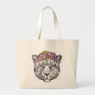 Leopard Hippie Chic Large Tote Bag