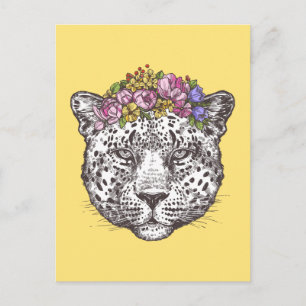 Leopard Hippie Chic Postcard