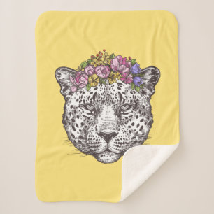 Leopard Hippie Chic Sherpa Blanket